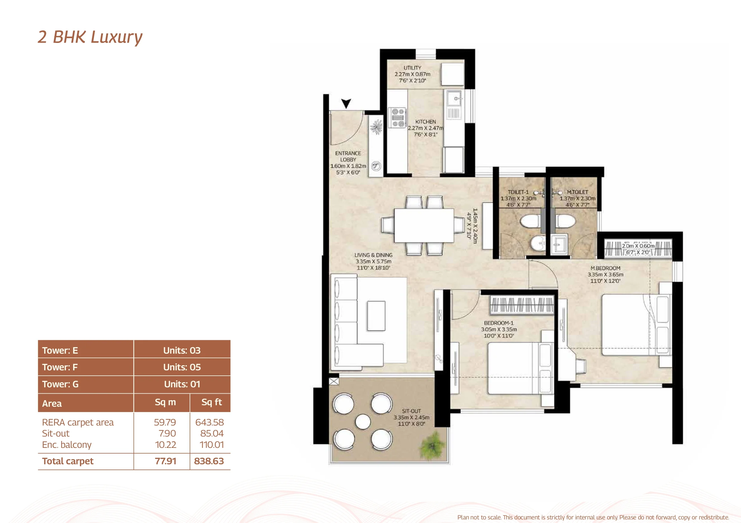 Sanctum 2 BHK Luxury Floor Plan